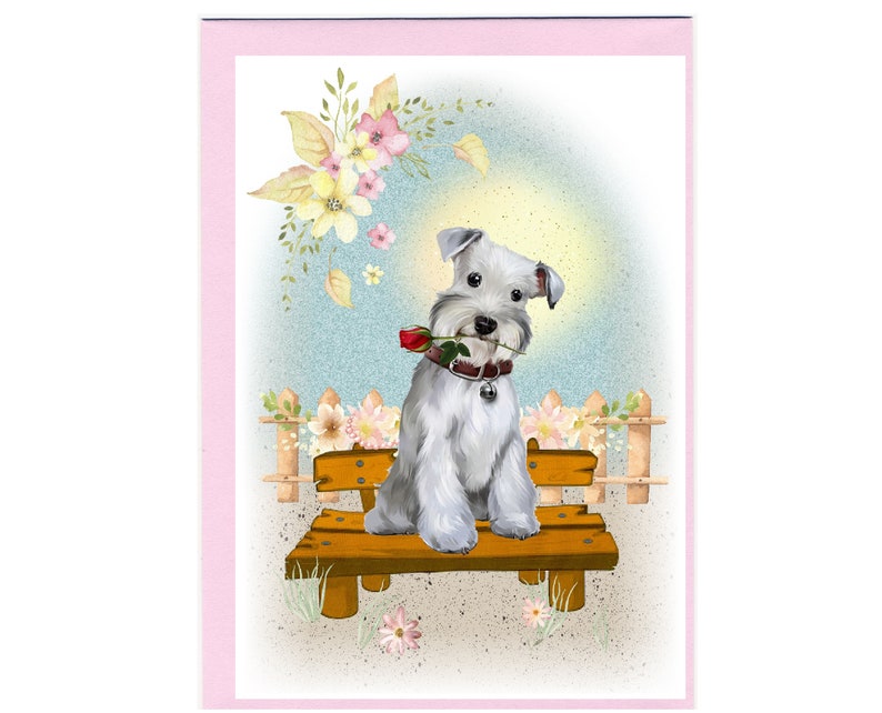 Miniature Schnauzer Dog Blank Card /notelet (6" X 4") With Envelope ...