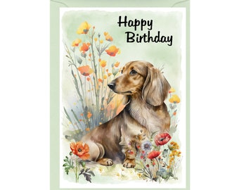 Lottie Murphy Carte D'anniversaire Chien Saucisse/teckel – « Joyeux Anniversaire Saucisse » – Carte Pour Elle – Carte Pour Lui