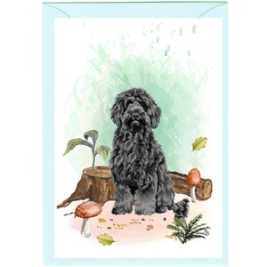 Personalised Labradoodle Black Dog Greetings Card /Notelet (6" x 4") with Envelope