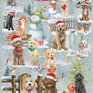 Doodle Dog Christmas Gift Wrapping Paper. Perfect for any dog lover.  Make your gift extra special