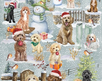 Doodle Dog Christmas Gift Wrapping Paper. Perfect for any dog lover.  Make your gift extra special