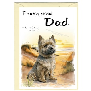 Cairn Terrier Hund Blankokarte für DAD (6 "x 4") mit Umschlag - Ideal für den Vatertag, Geburtstag, etc.