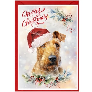 Irische Terrier-Weihnachtskarte (6 "x 4"") Leere innen - mit Umschlag. Perfekter Artikel für jeden Hundeliebhaber