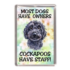 Cockapoo / Doodle Dog Fridge Magnet - Most Dogs Have Owners Cockapoos Have Staff. Great Gift for any Dog Lover
