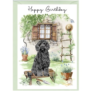 Labradoodle / Doodle Dog "Happy Birthday" Card (6" x 4") with Envelope - Blank inside for your own message. Perfect for any dog lover