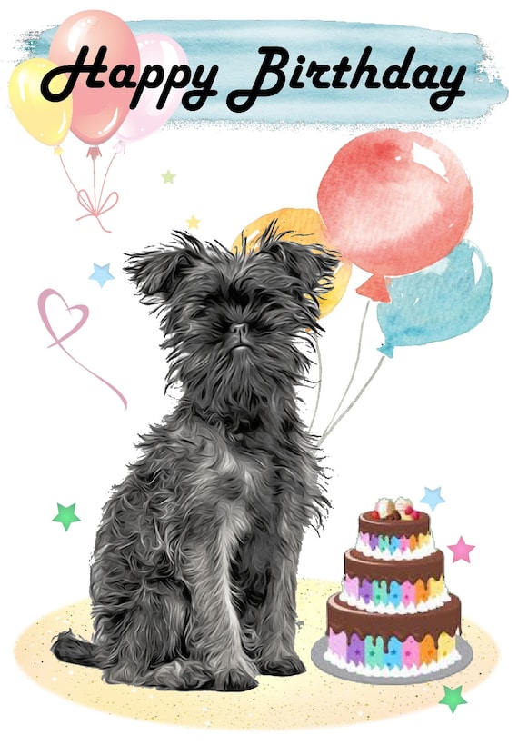 Biglietto Auguri Compleanno Per Amanti Dei Cani – Ritratto Levriero Con Stampe Di Zampe, 15,2x20,3 Cm Con Busta