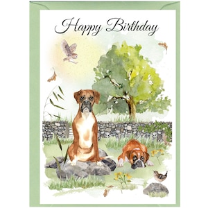 Boxer Hund ""Happy Birthday"" - Karte (6 "x 4"") mit Umschlag." Leer innen für Ihre eigene Nachricht. Perfekt für jeden Hundefreund