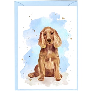 Biglietto d'auguri/biglietto d'auguri personalizzato con Cocker Spaniel (15,2 x 10,2 cm) con busta - Ideale per ogni occasione. Può essere lasciato vuoto se si preferisce.