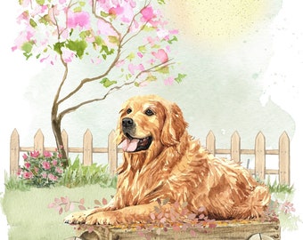 Golden Retriever Greeting Card With Envelope