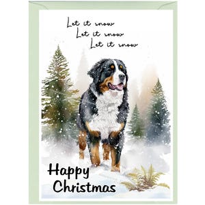 Berner Sennenhund Weihnachtskarte 15 x 10 cm Innen leer - mit Umschlag.  Perfekter Artikel für jeden Hundeliebhaber