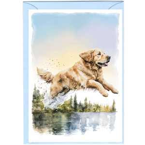Gepersonaliseerde golden retriever-hondenwenskaart (6" x 4") met envelop - ideaal voor elke gelegenheid. Kan desgewenst leeg worden gelaten