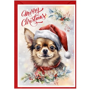 Chihuahua-Weihnachtskarte (6 "x 4") Innen leer - mit Umschlag."  Perfekter Artikel für jeden Hundeliebhaber
