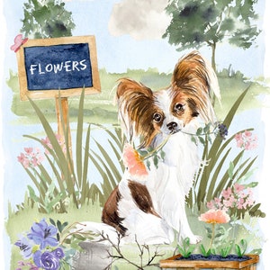 Papillon (vlinder) hond blanco kaart/notitie (6" x 4") met envelop - hovenierontwerp.  Perfect item voor elke hondenliefhebber