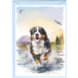 Personalisierte Berner Sennenhund Grußkarte / Notelet (6 "x 4") mit Umschlag - Ideal für jeden Anlass. Kann auch leer bleiben wenn gewünscht