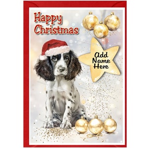 English Springer Spaniel Dog Christmas Card (6&quot; x 4&quot;) Blank inside - with Envelope.  Perfect item for any Dog Lover