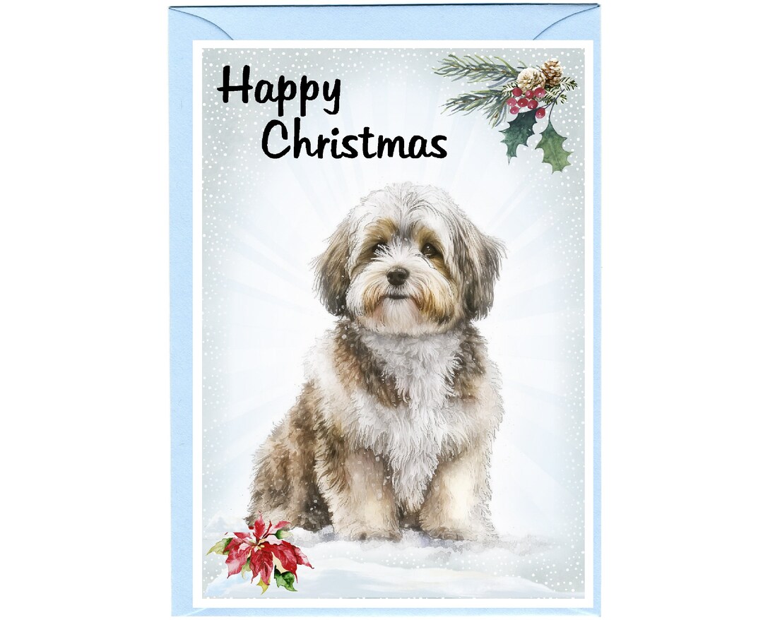 Havanese Dog Christmas Card (6" X 4") Blank Inside - With Envelope ...