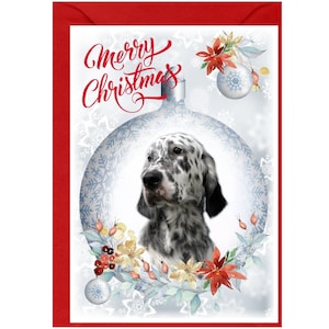 Englisch Setter Hund Weihnachtskarte (6 "x 4") Leere innen - mit Umschlag."  Perfekter Artikel für jeden Hundeliebhaber