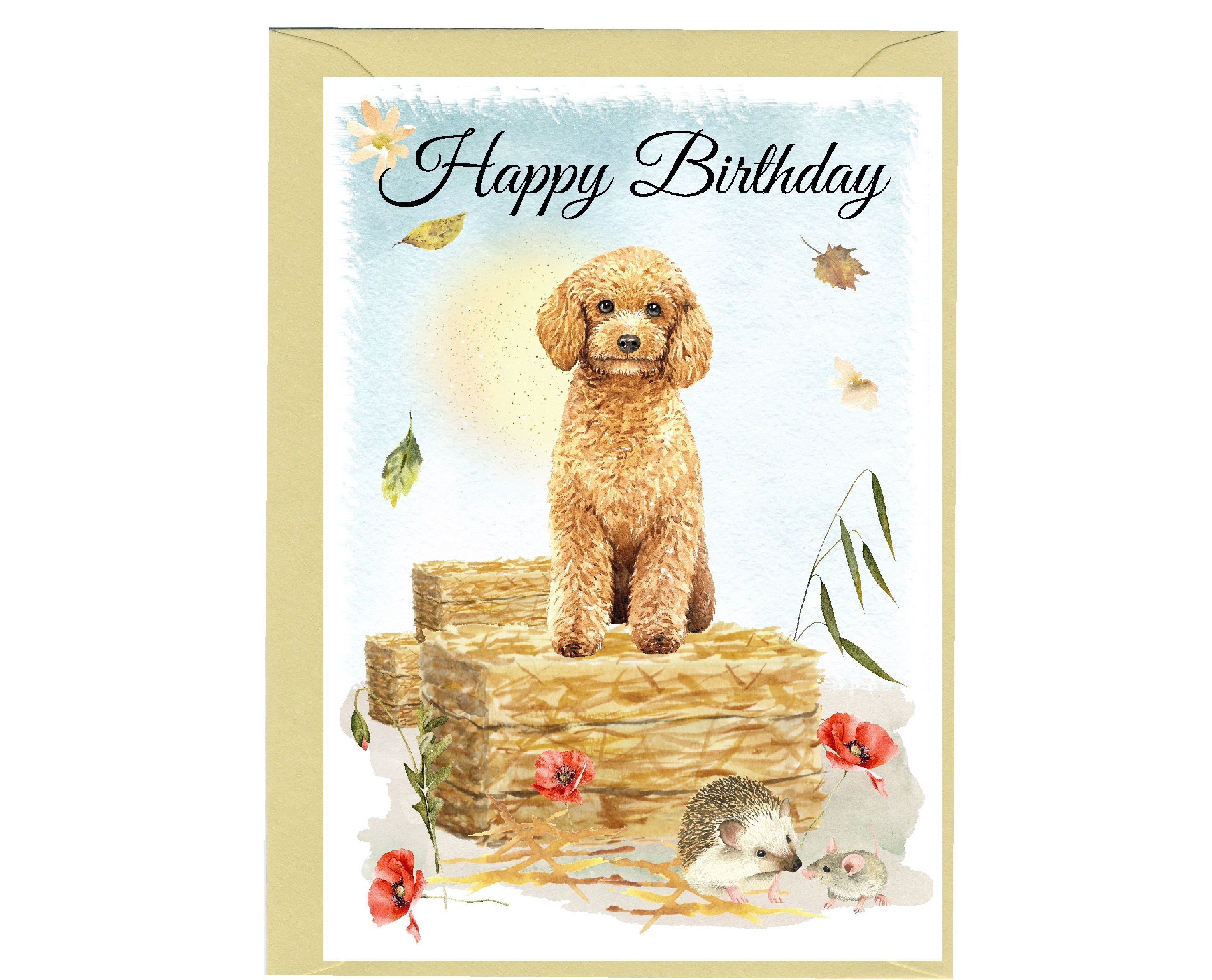 4"x 6" Labradoodle / Doodle Dog Birthday Card with blank inside by Starprint 