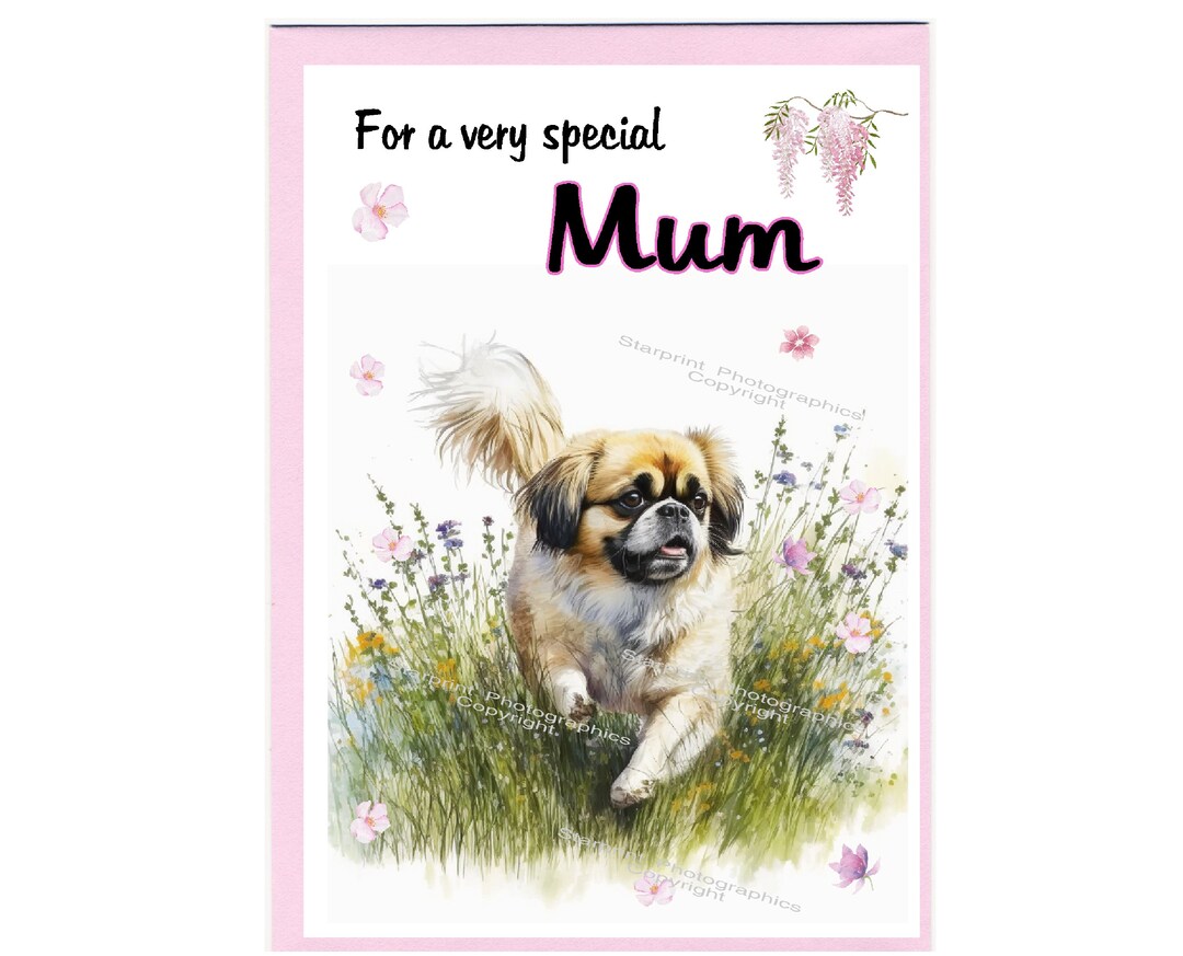 Tibetan Spaniel Dog Blank Card /notelet for MUM (6" X 4") With Envelope ...