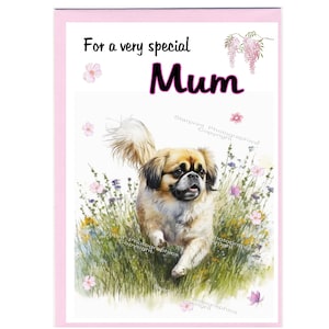 Tibetan Spaniel Blanko Karte für Mama (6 "x 4") mit Umschlag - Ideal für Muttertag, Geburtstag, etc.
