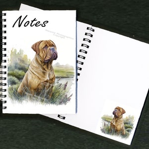 Dogue de Bordeaux Dog Notebook / Notepad  with picture on each page - Great Gift for any Dog Lover