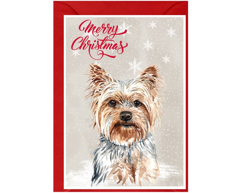 Yorkshire Terrier / Yorkie Dog Christmas Card 6 X Etsy