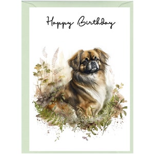 Tibetan Spaniel Dog &quot;Happy Birthday&quot; Card (6&quot;x 4&quot;) with Envelope. Blank inside for your own message. Perfect for any dog lover