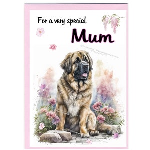 Leonberger Hund Blankokarte für Mama (6 "x 4") mit Umschlag - Ideal für Muttertag, Geburtstag, etc.