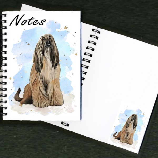 Afghan Hound Dog Notebook / Notepad with picture on each page - Great Gift for any Dog Lover