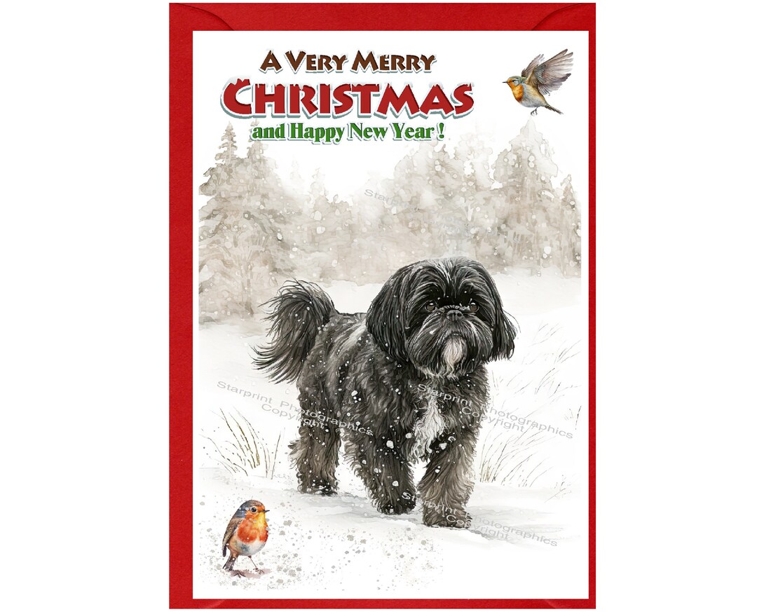 Tibetan Spaniel Dog Christmas Card (6" X 4") Blank Inside - With Envelope. Perfect Item For Any Dog Lover - View #7