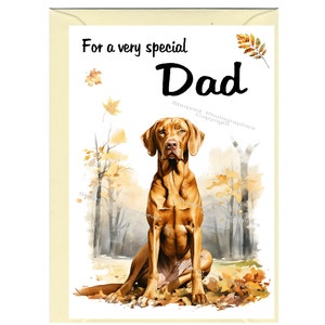 Tarjeta en blanco / nota con diseño de perro Vizsla húngaro para PAPÁ (6" x 4") con sobre: ideal para el Día del Padre, cumpleaños, etc.