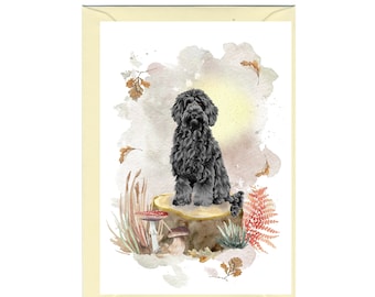 Personalised Labradoodle Black Dog Greetings Card /Notelet (6&quot; x 4&quot;) with Envelope.  Card can be left blank if preferred