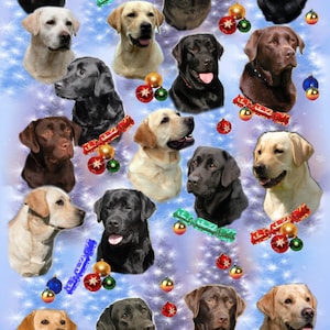 Carta da regalo natalizia a tema Labrador Retriever.