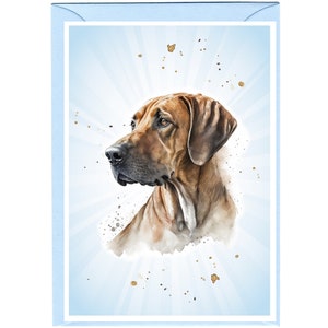 Gepersonaliseerde Rhodesian Ridgeback-hondenwenskaart (6 x 4 inch) met envelop: ideaal voor elke gelegenheid. Kan desgewenst leeg worden gelaten