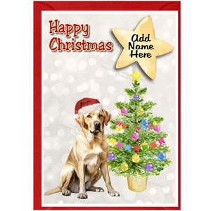 Gepersonaliseerde Labrador Retriever Dog Kerstkaart (6" x 4") Blanco binnenkant - met envelop. Perfect item voor elke hondenliefhebber