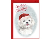 Biglietto Di Natale Per Tutta La Famiglia - Design Con Cani Nella Neve E Slitta Di Babbo Natale - 228x120 Mm, Con Busta, Finiture In Oro, Ecologico - 4