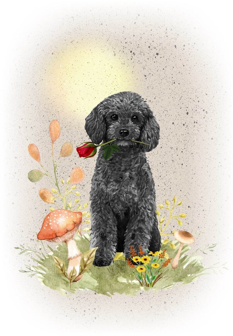 Poodle (black) Dog Blank Card /notelet (6" X 4") With Envelope - Ideal ...