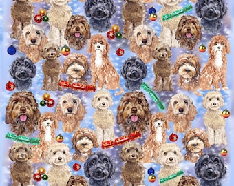 Cockapoo / Doodle Dog Christmas Gift Wrapping Paper. Perfect for any dog lover.  Make your gift extra special