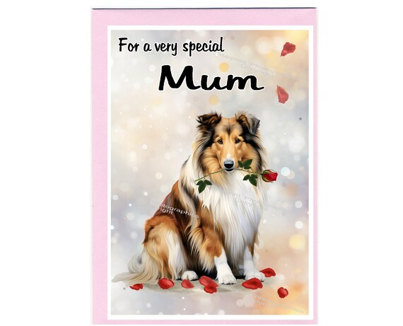 Collie専用購入ページ Rough Collie (lassie) Dog Blank Card /notelet for MUM (6