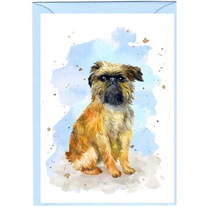 Personalised Griffon Dog Greetings Card /Notelet (6" x 4") with Envelope.  Card can be left blank if preferred