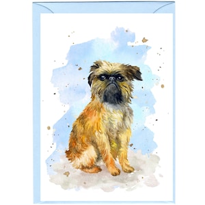 Biglietto d'auguri/notelet personalizzato con cane Grifone (6" x 4") con busta. Se si preferisce, la scheda può essere lasciata vuota