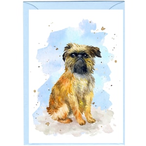 Personalised Griffon Dog Greetings Card /Notelet (6" x 4") with Envelope.  Card can be left blank if preferred