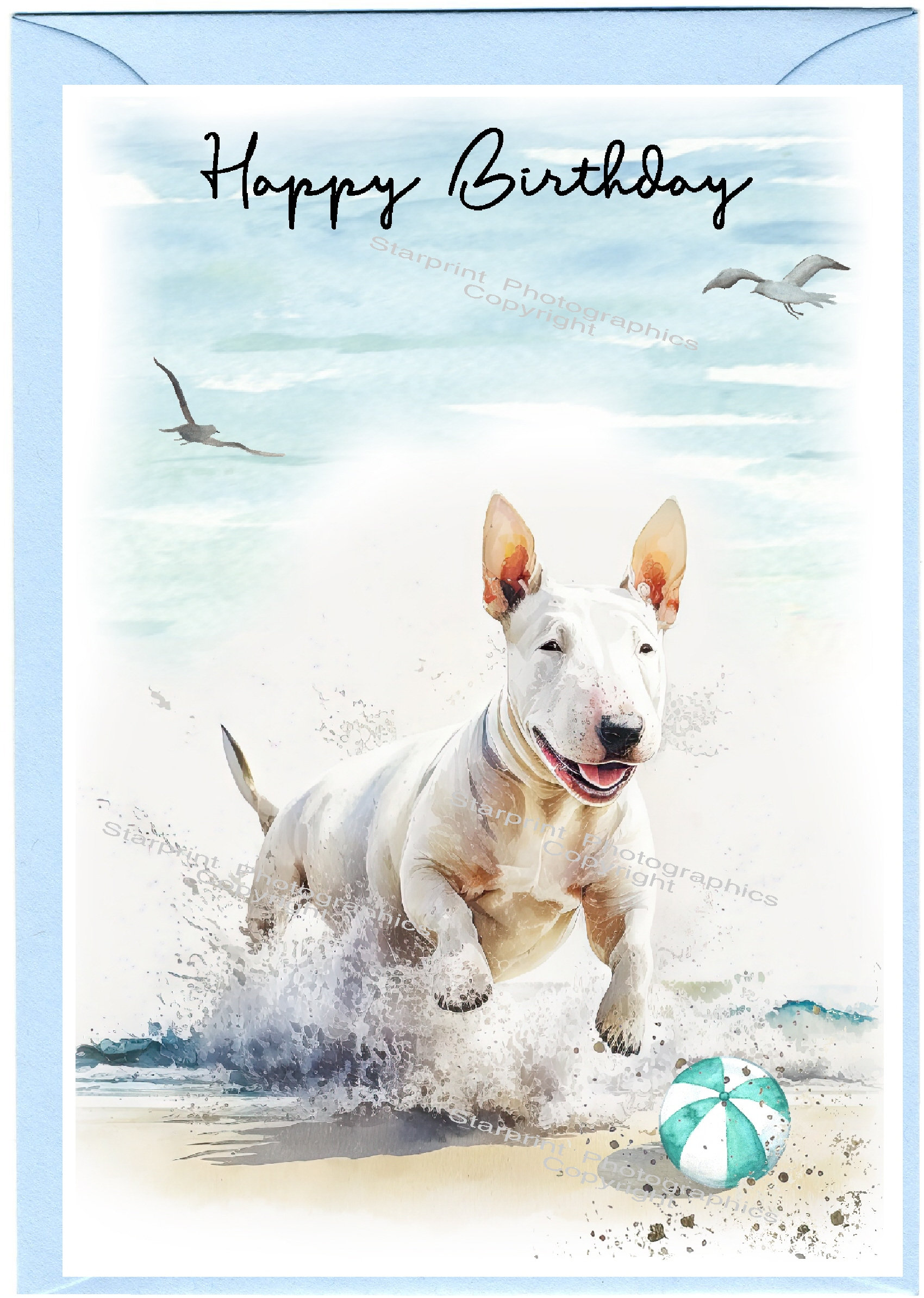 Bull Terrier Wrapping Paper Happy Birthday, Zazzle