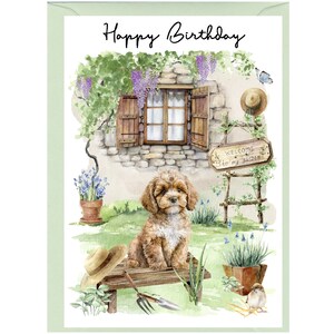 Cavapoo / Doodle Hund Geburtstagskarte (15 x 10 cm) mit Umschlag - Leere Innenseite für Ihre eigene Nachricht. Perfekt für jeden Hundefreund