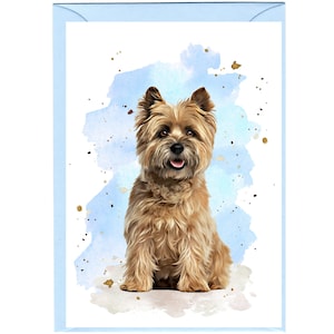 Gepersonaliseerde Cairn Terrier-hondenwenskaart (6" x 4") met envelop - ideaal voor elke gelegenheid.  Kan desgewenst leeg worden gelaten