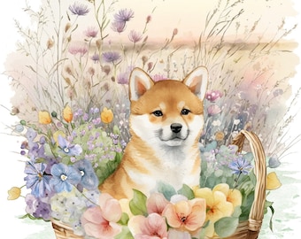 Biglietto Di Auguri Shiba Inu WBdesignz Formato A6 - Con Busta In Carta Kraft - Stampato In Germania Su Carta 300g/m²