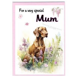 Carte vierge/notelet Chien Vizsla hongrois pour maman (6 x 4 po.) avec enveloppe - Idéal pour la fête des mères, un anniversaire, etc.