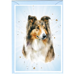 Gepersonaliseerde Rough Collie Dog-wenskaart /Notelet (6"x 4") met envelop - ideaal voor elke gelegenheid. Kan desgewenst leeg worden gelaten