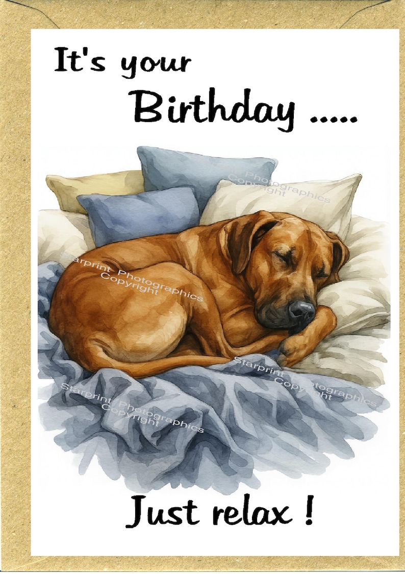 Rhodesian Ridgeback Birthday Rhodesian Ridgeback Dog Birthday Card (6