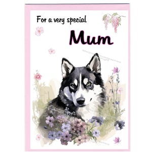 Siberian Husky Hund Blankokarte für Mama (6 "x 4") mit Umschlag - Ideal für Muttertag, Geburtstag, etc.